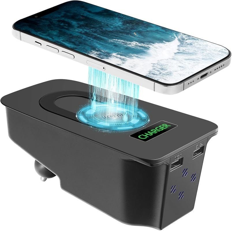 Car Wireless Phone Charger for Volvo 2014-2025 XC90 XC60 V90 V60 S90 S60 - QC 3.0, USB Port Charging Pad