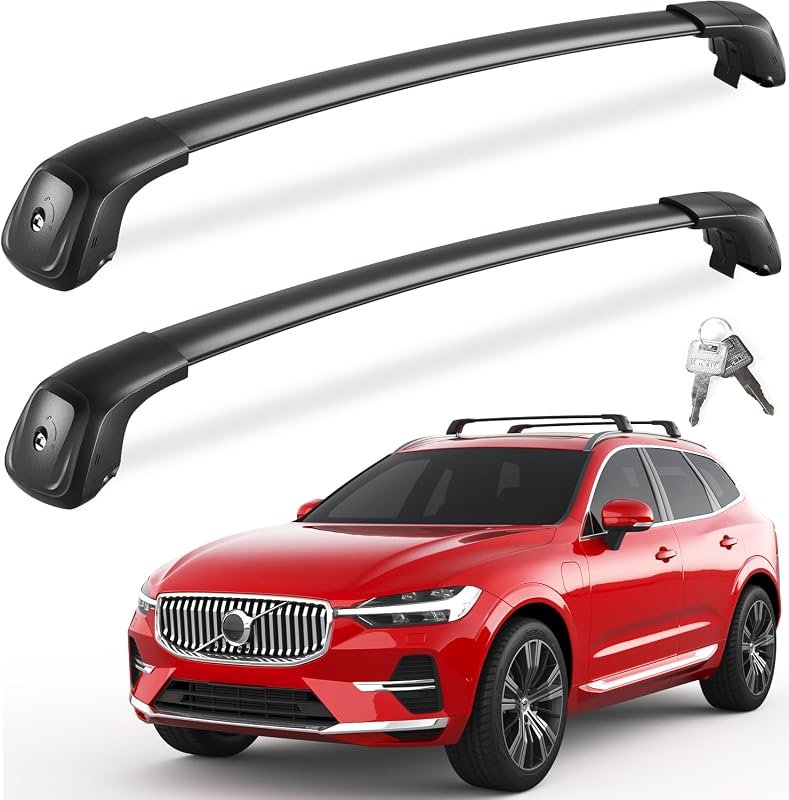 Sturdy 330lbs Lockable Roof Rack Cross Bars for 2018-2026 Volvo XC60, Easy to Install