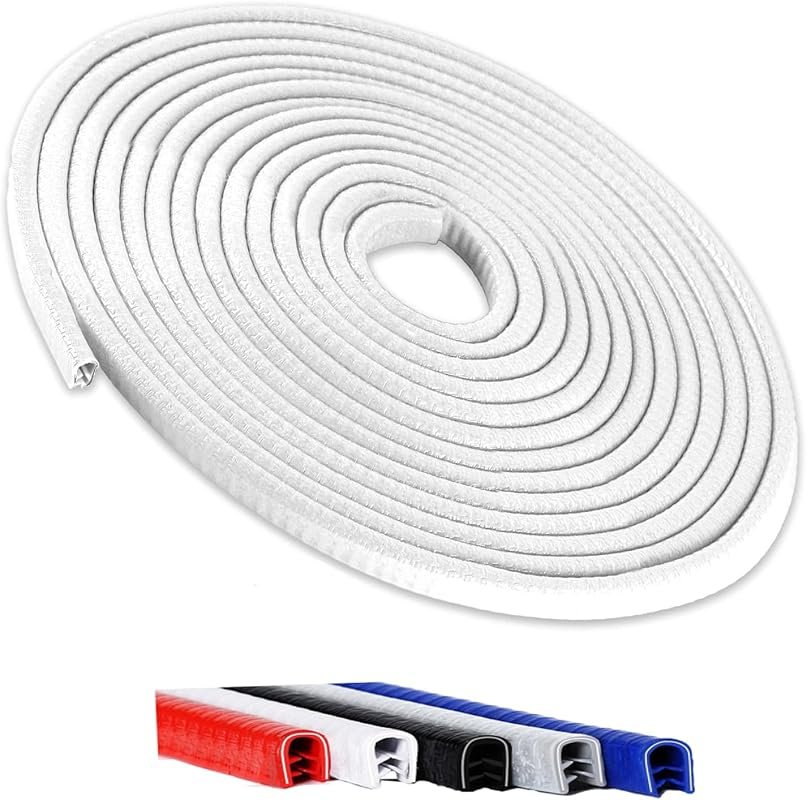 Winfort 16.5FT Car Door Edge Guards - No-Glue Rubber Trim for Easy Installation in White