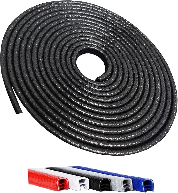 Winfort 16.5FT No-Glue Rubber Car Door Edge Guards - Flexible Black Trim for Easy Installation