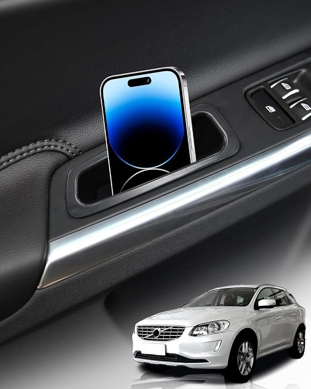 Volvo XC60 Door Storage Organizer Tray - Versatile 2-Pack for Phone, Coins, and Accessories