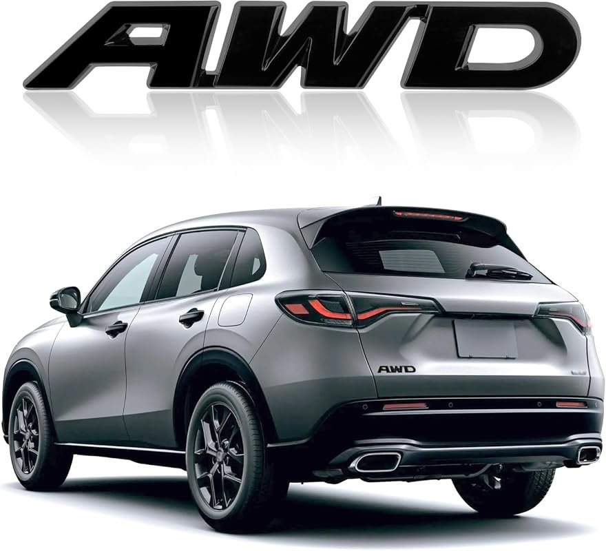 3D AWD Car Emblems with Adhesive, Premium Metal Stickers for Universal Car Decoration