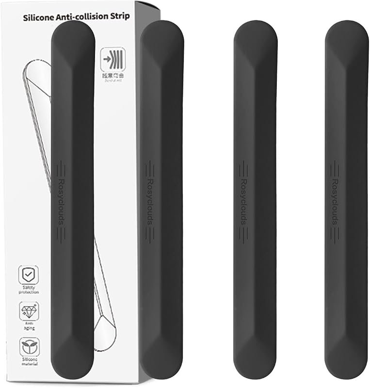 muekzu Silicone Car Door Edge Guard - 4PCS Black Trim Molding, Protects Against Crashes & Scratches