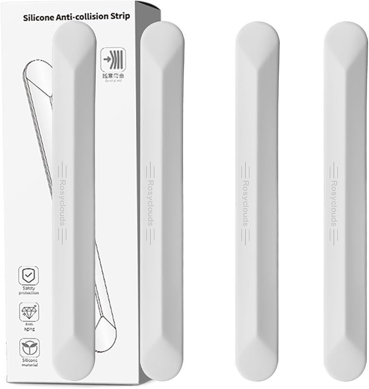 muekzu Silicone Car Door Edge Guard Trim - 4PCS Scratch Protector for Sedans, Trucks, SUVs, White