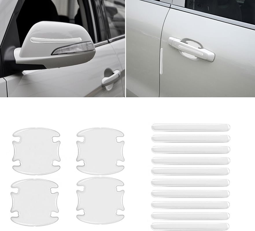 14 PCS Universal Transparent Car Door Handle Scratch Protectors, Waterproof and Anti-Scratch