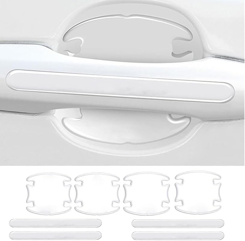 8 Pcs Universal Car Door Handle Protector Stickers - Transparent Anti-Scratch Guard for Vehicles