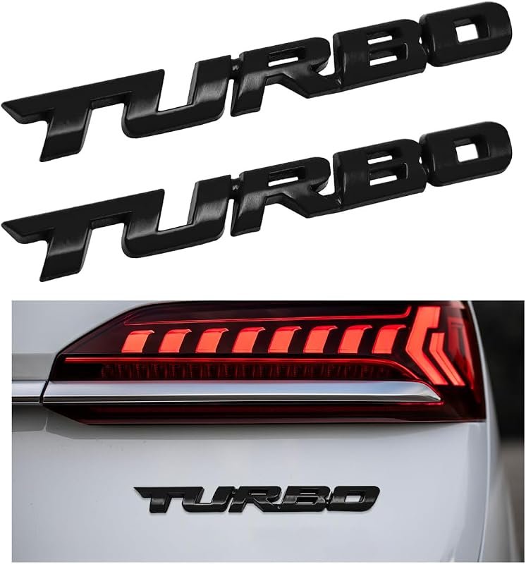 Yourkar 2PCS 3D Metal Turbo Car Emblem Decal for All Vehicles, Universal Auto Accessories