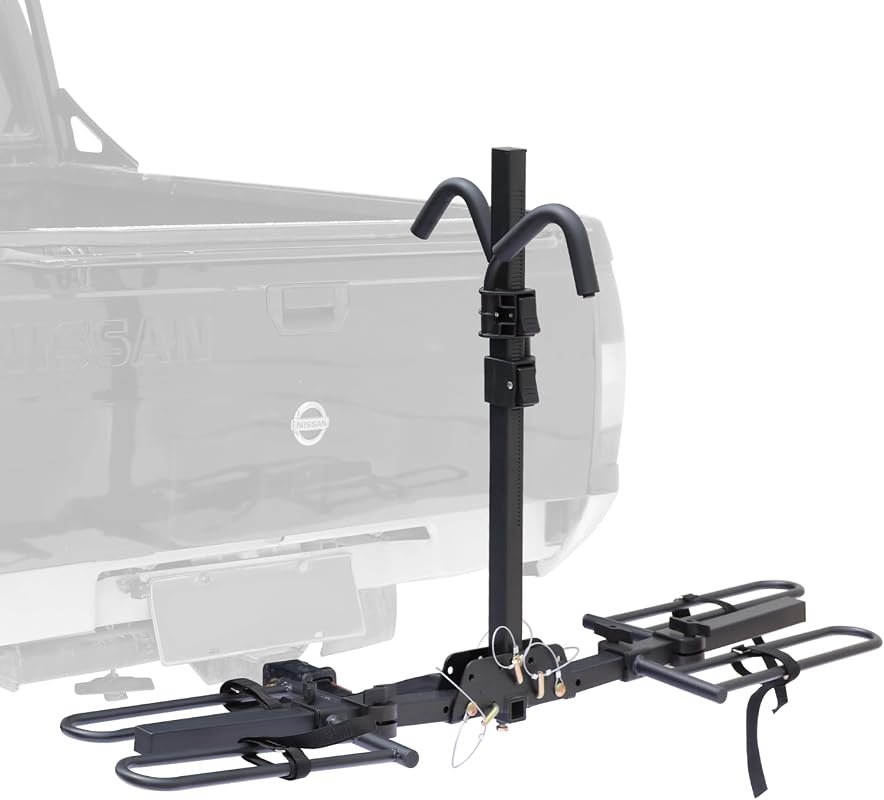 Young 2 Bike Rack Hitch Mount - Foldable Platform Style, 80 lbs Capacity, Easy to Install for SUVs and Trucks