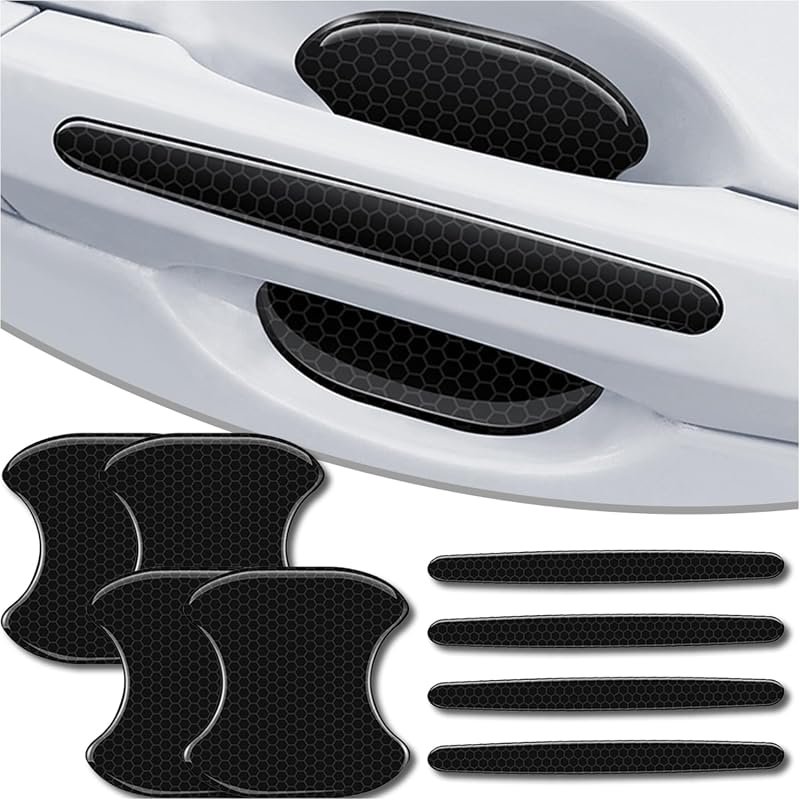 8 Pack Reflective Door Handle Cup Protector Stickers - Durable, Protective, Easy to Apply, Universal Fit