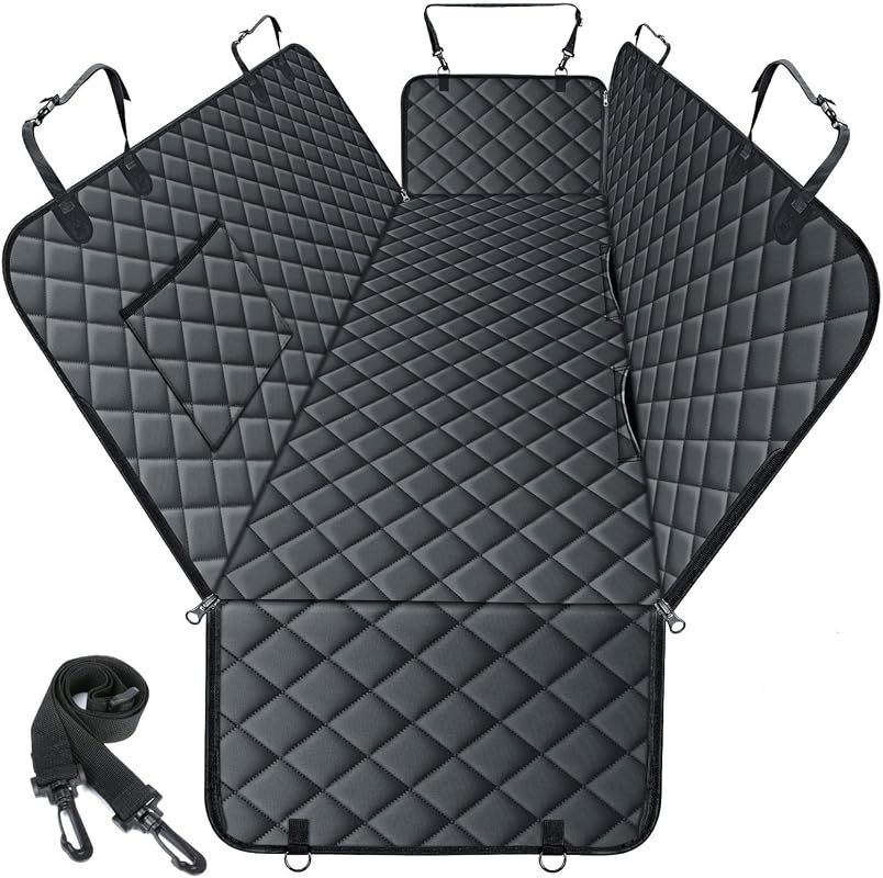 NECKORY Waterproof Dog Car Seat Cover - Black Hammock Style for Comfortable Travel in Back Seat