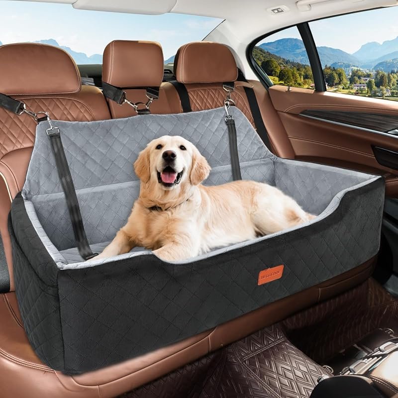 HEGGCOOE Large Dog Car Seat for Pets Under 100 lbs, Washable and Detachable with Storage