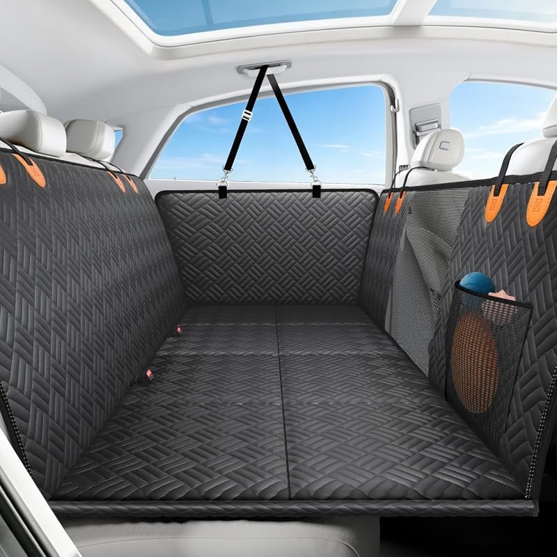 PROZAR Heavy-Duty Dog Car Seat Cover, Hard Bottom Extender for Back Seat Protection