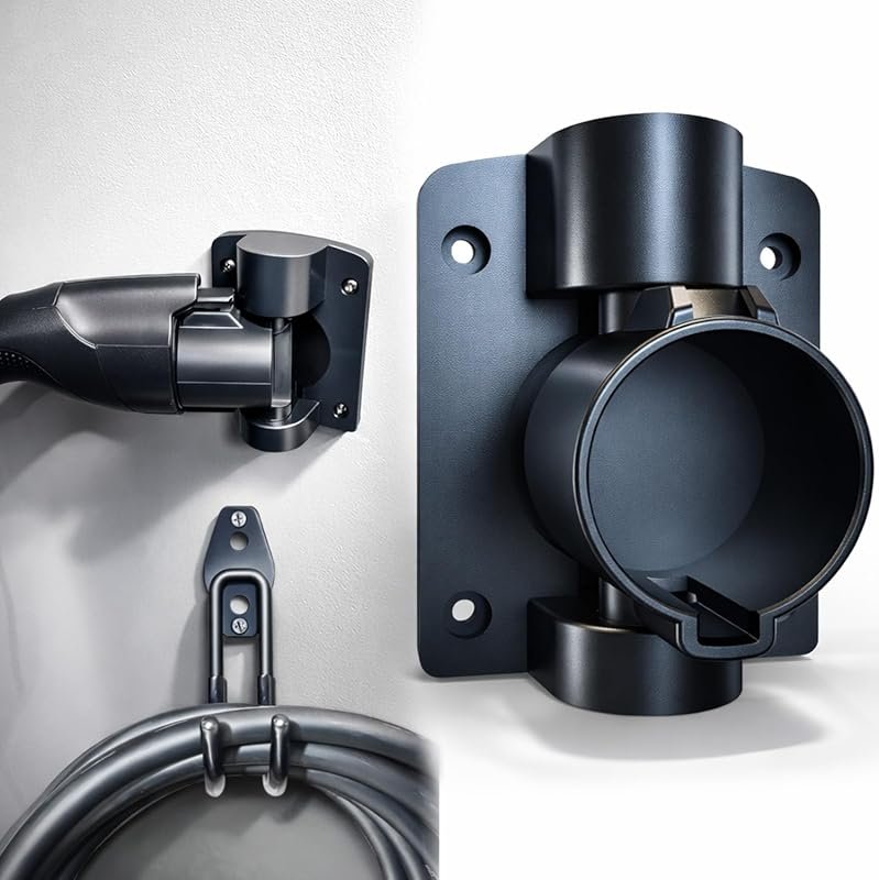 EV Charger Holder Wall Mount for J1772 Connectors, Compatible with BMW, Audi, Ford & More