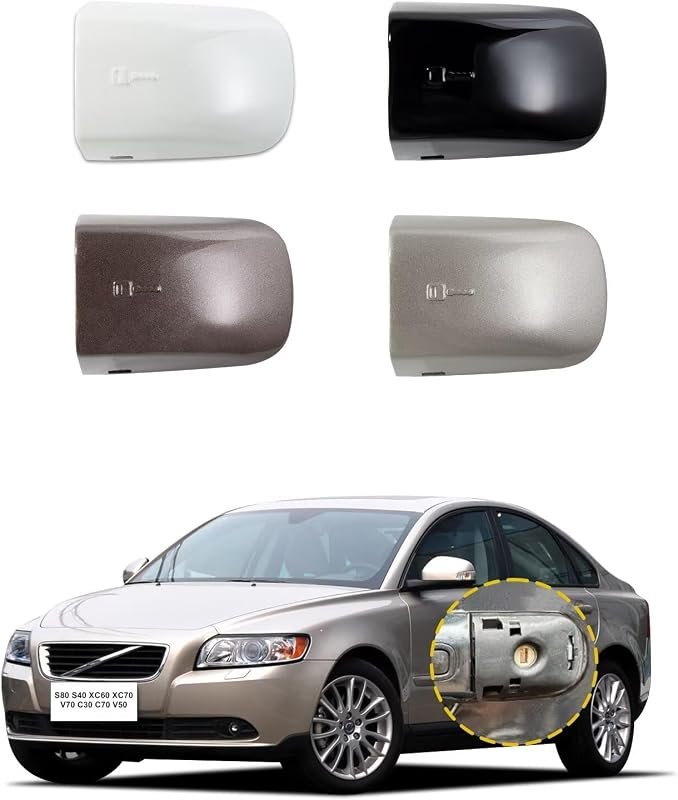 Volvo-Compatible Car Door Handle Cover Caps for Various Models, White Lock Accessories