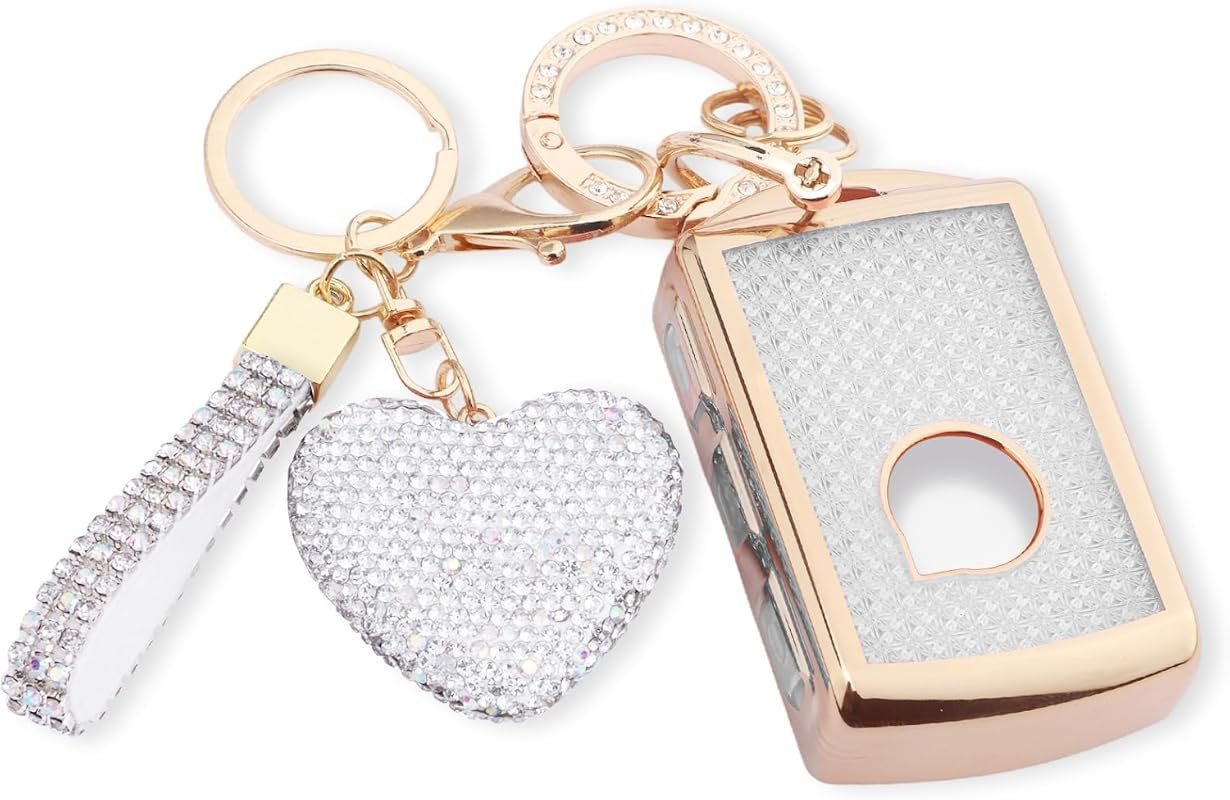 Diamond Bling Key Fob Cover for Volvo XC40 XC60 XC90 S90 V90, 2021-2022 Smart Key Holder