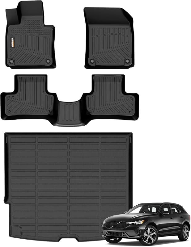 Binmotor TPE Floor Mats & Cargo Liner for 2018-2026 Volvo XC60 - Trunk Mat for T5/T6