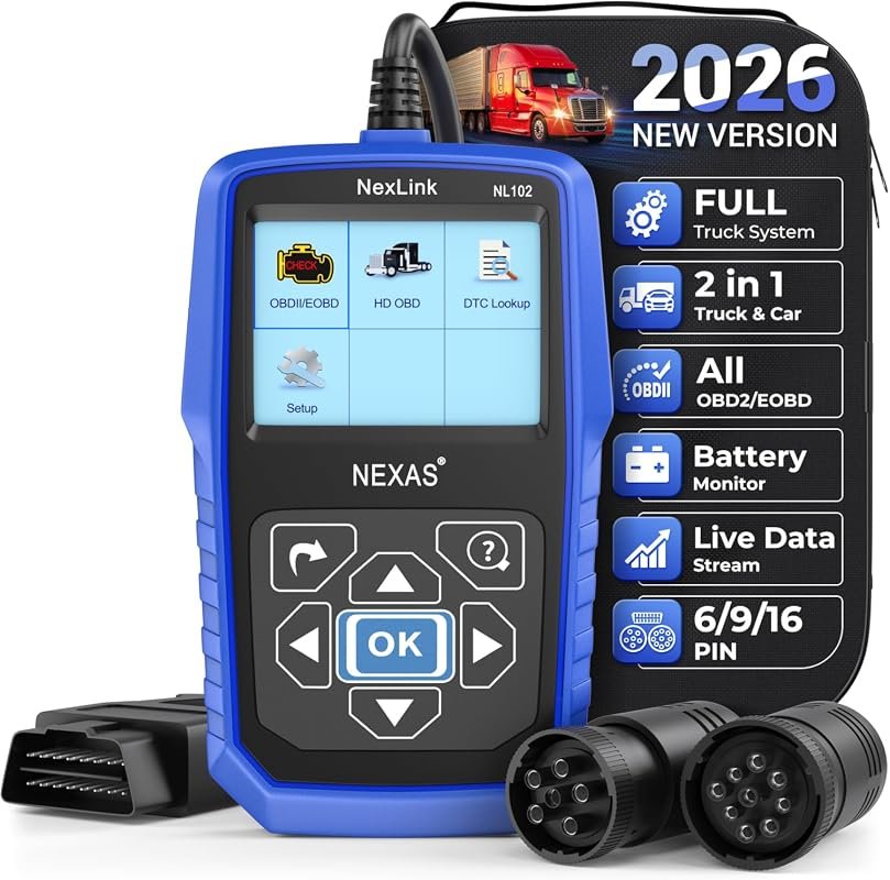 NEXAS NL102 Heavy Duty Truck Diagnostic Scanner for Diesel Trucks with Live Data