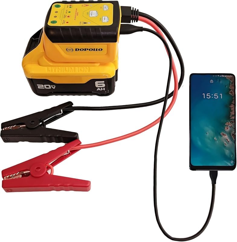DJS20-DEW Jump Starter, Compatible with DeWalt Batteries, 300A Starting Power for Gas Engines