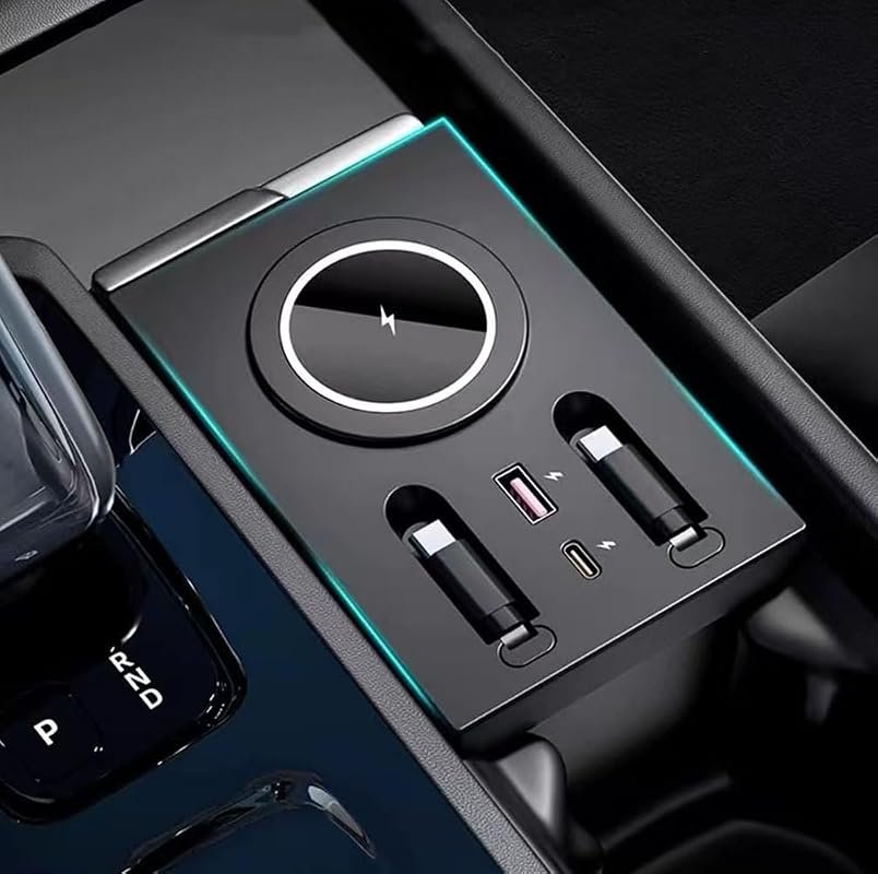USB Hub Wireless Charger for Volvo XC60 XC90 S90 V90 S60 V60 - Fast Charging, Multi-Port Docking Station