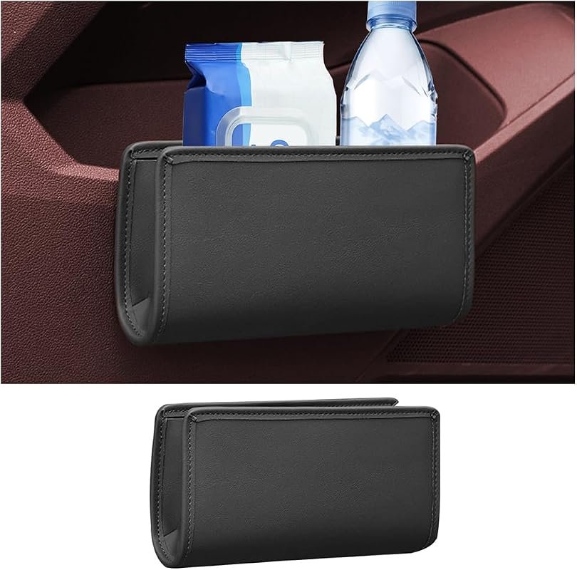 Leather Car Seat Side Storage Pocket - Waterproof, Foldable Organizer for Vehicle Interiors