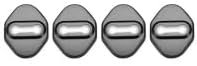 4PCS Stainless Car Door Lock Cover for Volvo S40 (2004-2012) - Dust and Water Resistant Caps (Black)