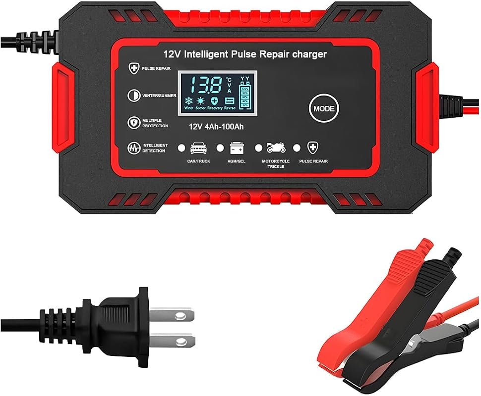 Mandark 12V 6A Smart Car Battery Charger, Portable Trickle Maintainer with Temperature Compensation