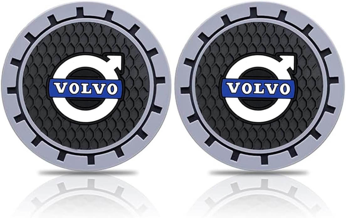 2Pcs Silicone Anti-Slip Car Cup Coasters for Volvo XC Series - Durable Interior Accessories