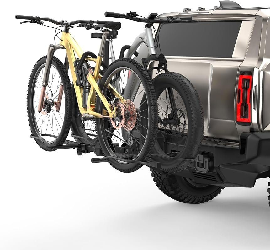 160LB Tilting 2-Bike Hitch Mount Rack for E-Bikes and Fat Tires, Fits Cars and SUVs