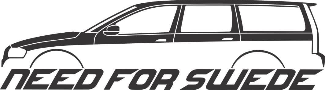 Need for Swede White Vinyl Car Decal Sticker for Volvo V70 R 2000-2007 Turbo Wagon