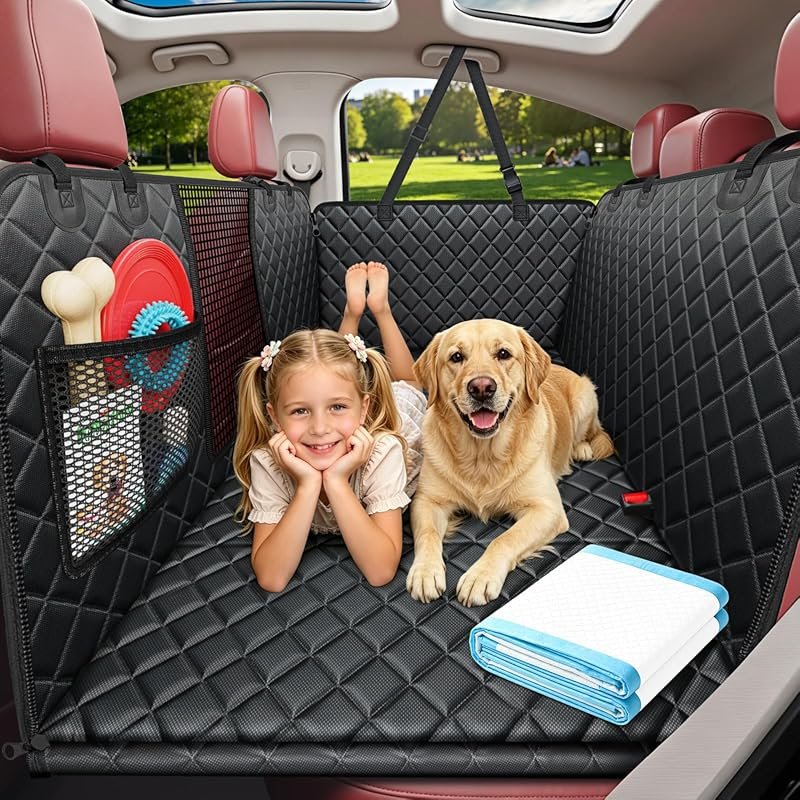 URPOWER Waterproof Hard Bottom Dog Car Seat Cover - Ideal Hammock Style for Back Seat Protection