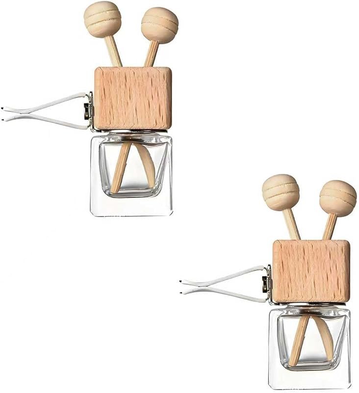 Elegant 2PCS Car Diffuser Air Freshener Bottle with Vent Clip for Aromatherapy and Interior Decor