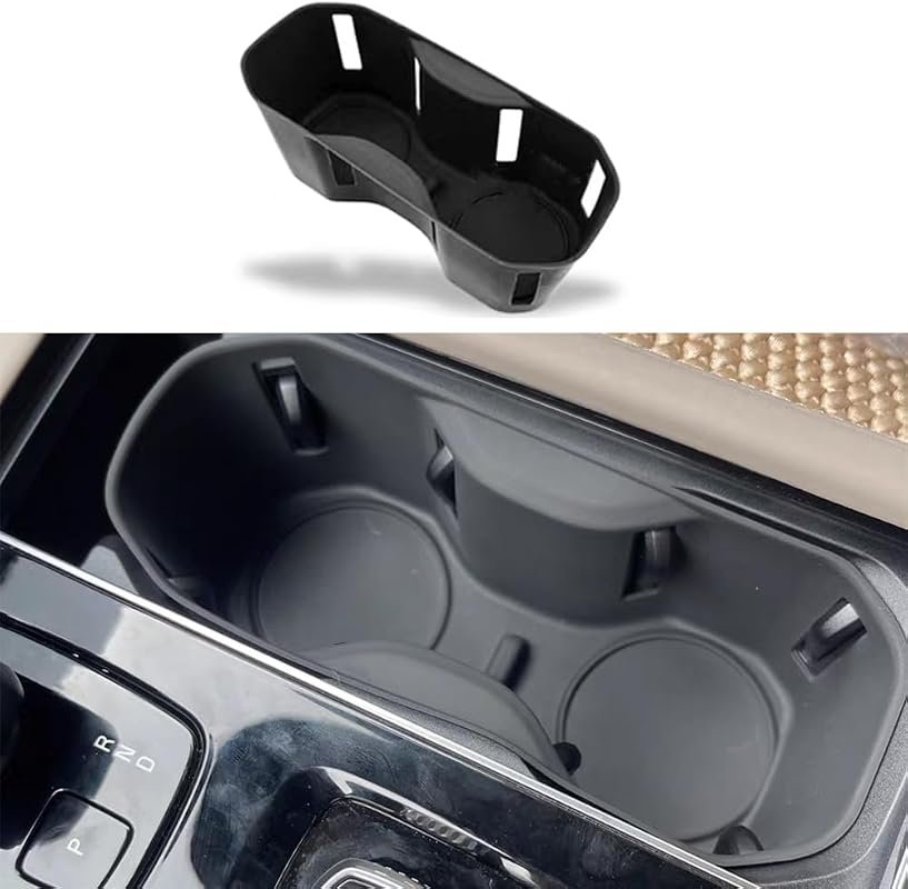 Black T8 Short Style Cup Holder Coaster for Volvo XC90, XC60, S90, V90 - Perfect Fit