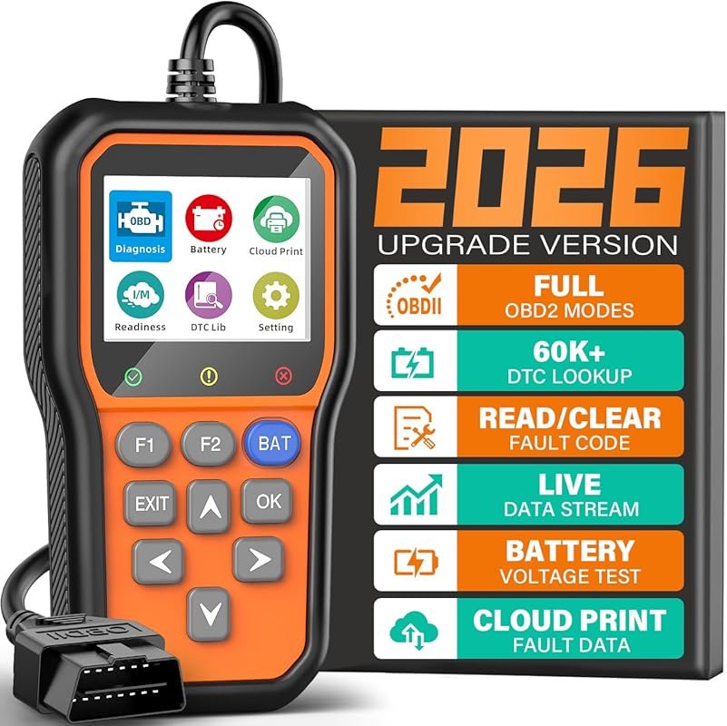 BluSon YM319 OBD2 Scanner: Comprehensive Diagnostic Tool with Battery Tester, Live Data, and DTC Lookup