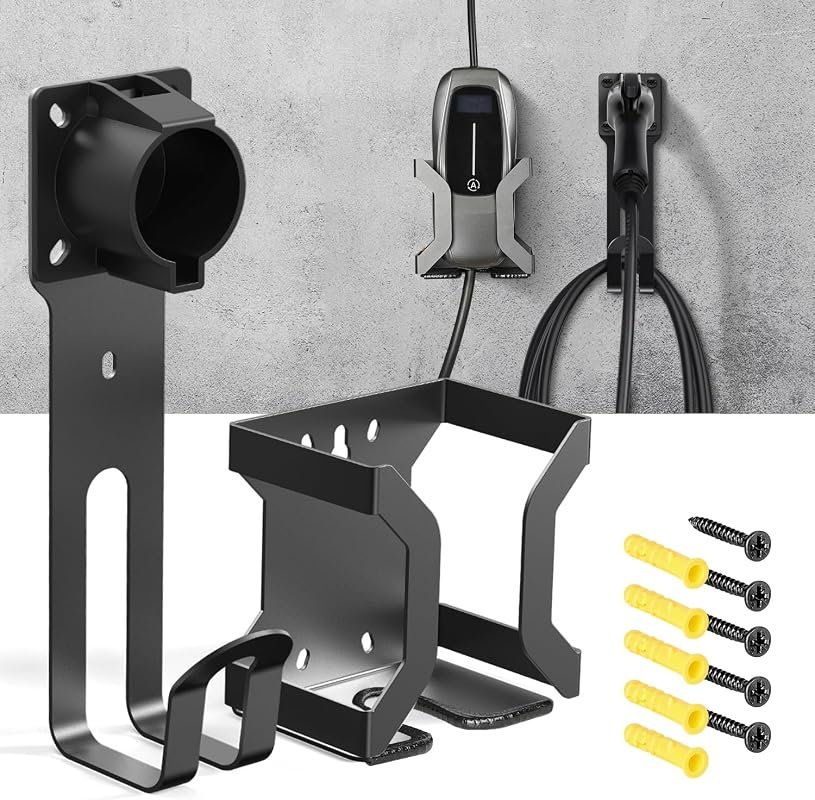 BMZX EV Charger Holder J1772, Sturdy Wall Mount Kit for Electric Vehicle Chargers