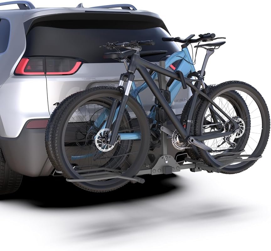 2-Bike Hitch Rack for Cars, 160lbs Capacity, Smart Tilting & Easy Fold for SUVs