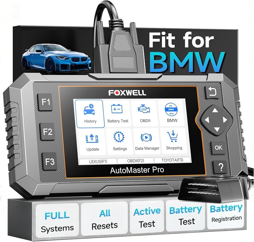 FOXWELL NT510 Pro for BMW: 2-in-1 Scan Tool & Battery Tester, Full Diagnostics, Free Updates