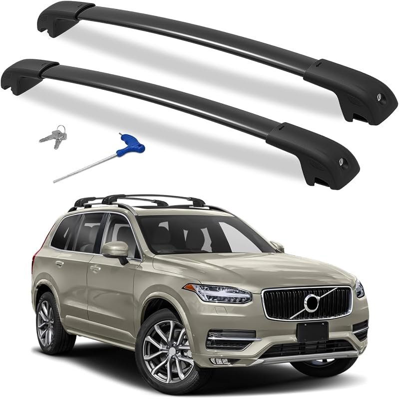 Heavy-Duty 330lbs Lockable Roof Cross Bars for 2016-2024 Volvo XC90 with Easy Installation
