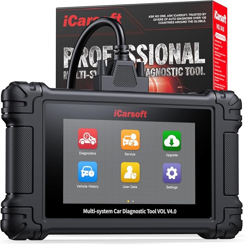 iCarsoft VOL V4.0 bidirectional scanner for Volvo/SAAB, all-systems diagnostics, 29 resets, actuation tests, battery registration