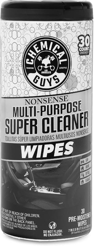 Chemical Guys Nonsense Colorless All-Purpose Cleaner Wipes, 30 Count for Easy Cleaning