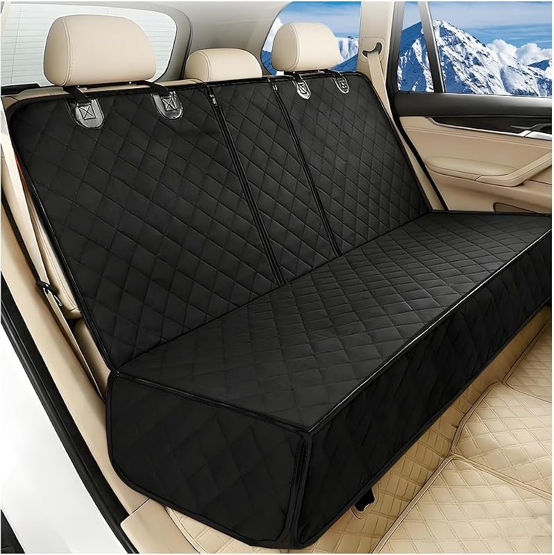 Oxford Dog Back Seat Cover - Waterproof with Side Flaps and Black Border