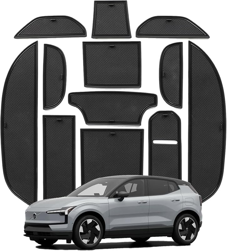 Premium Center Console Insert Mats for Volvo EX30 (2025-2026) - 12 Pcs, Black