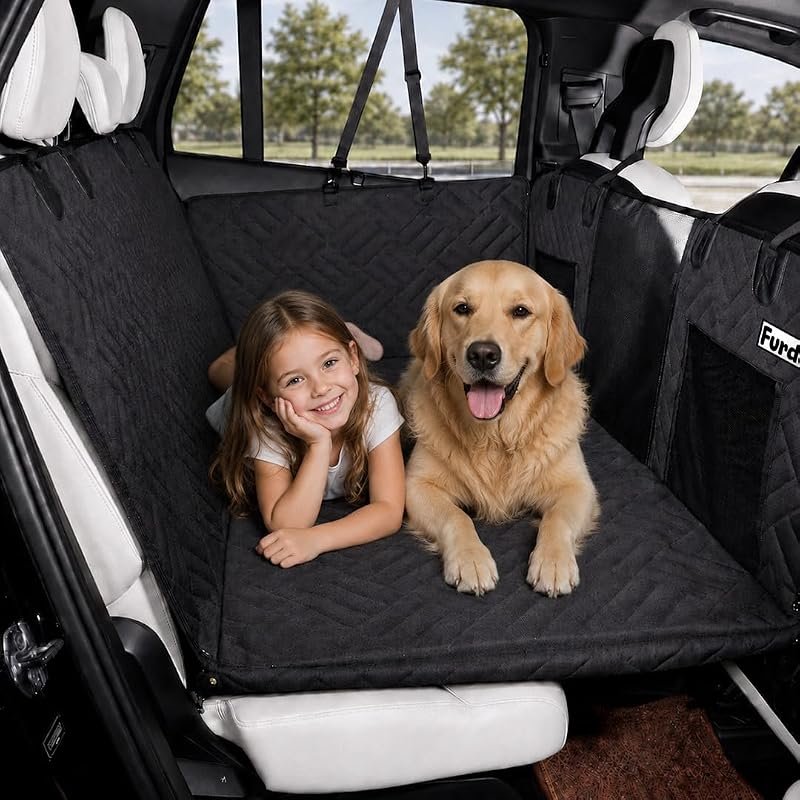 Back Seat Extender for Dogs - Versatile Hard Bottom Hammock and Cover for Cars, SUVs, and Trucks