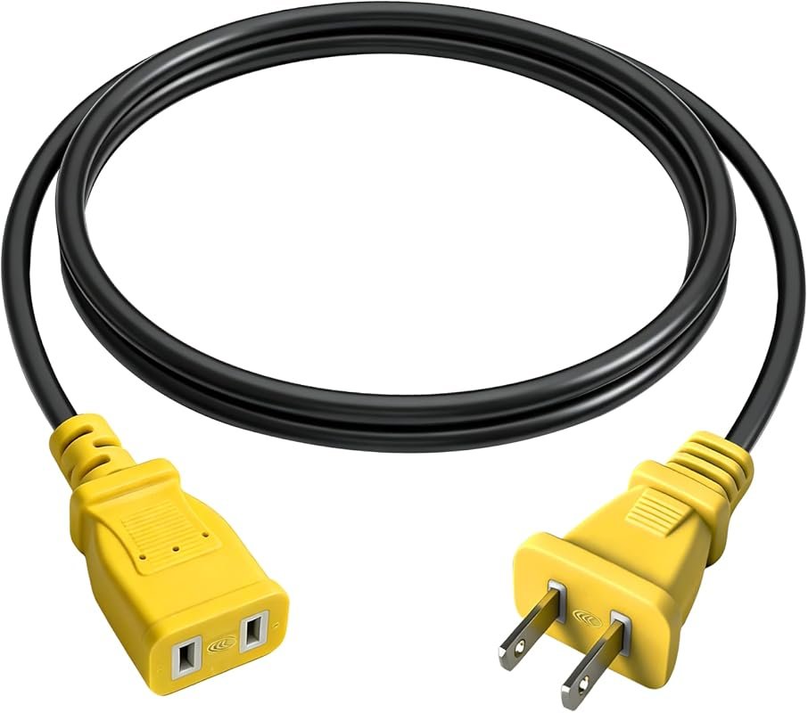 DXAEJ14 1400 Jump Starter Power Cord, 10A 250V 2-Pin AC Power Cord, 4.92 Feet