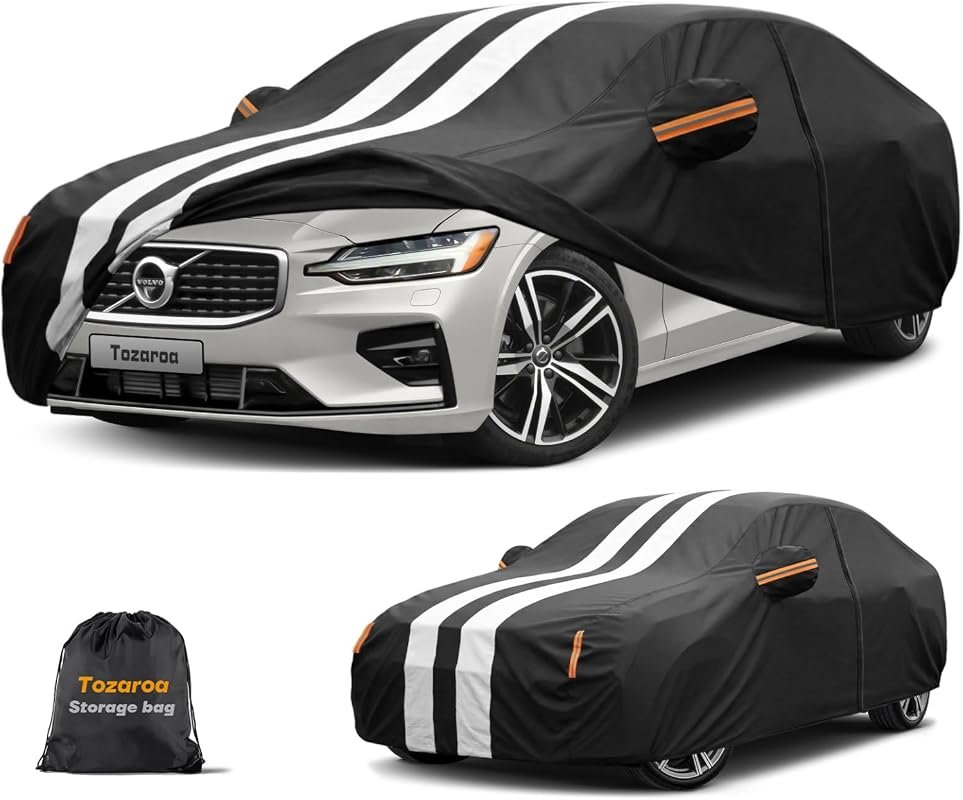 Multi-Layer Waterproof Car Cover for Volvo S60 (2000-2026) - Heavy Duty, UV Protection, Includes Towel