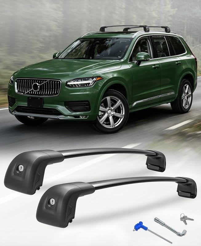330lbs Lockable Cross Bars for 2016-2026 Volvo XC90, Easy Installation and Secure Fit