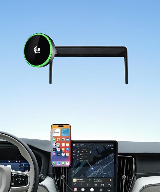 Qi2.2 25W Wireless Charger Car Phone Mount for Volvo XC60/XC90 2025-2026 - Fast Charging
