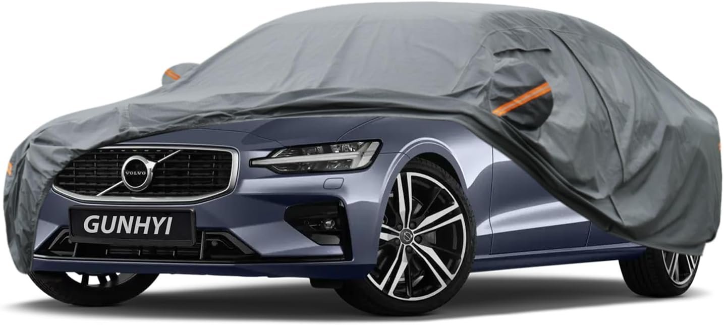 GUNHYI Premium Custom Fit Car Cover for Volvo S60 - 16 Layers, Waterproof, Heavy Duty with Zipper