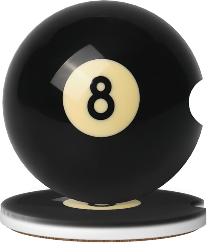 Billiards Black Car Coasters for Cup Holder, 2 Pack, Durable and Stylish Design