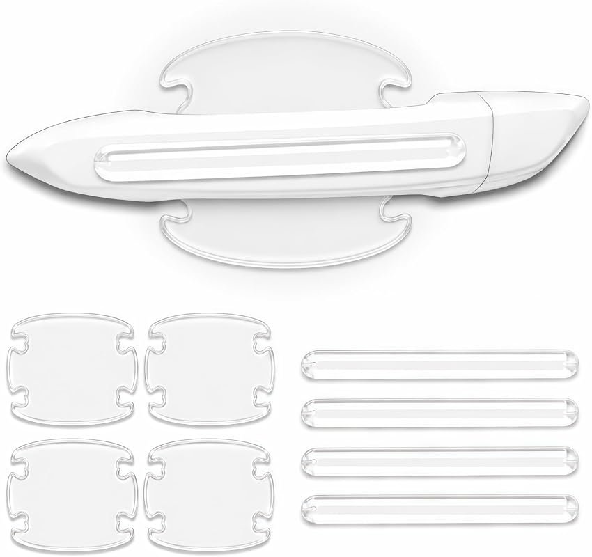 8PCS Clear Car Door Handle Protector Film - Anti-Scratch, Waterproof for Universal Fit on Cars, SUVs, and Trucks