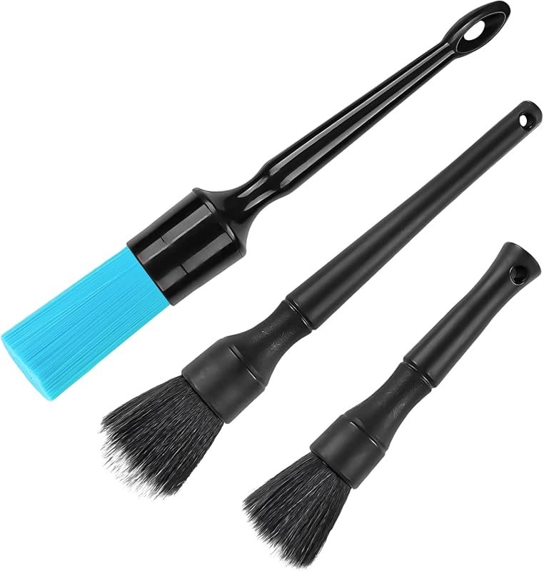 Ultra-Soft Detailing Brush Set - 3 No-Scratch Cleaning Brushes for Car Interior and Exterior